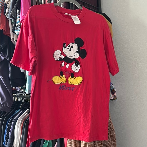Vintage Disney Red Mickey Mouse Short Sleeve Tee